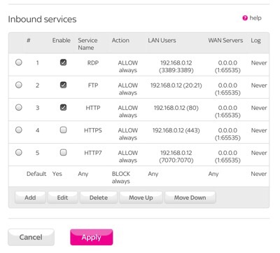 Inbound Firewall Rules